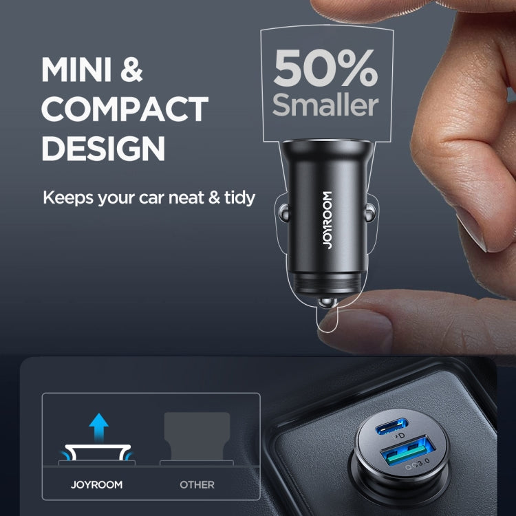JOYROOM JR-CCN05 30W PD+QC3.0 Mini Metal Car Charger(Black)
