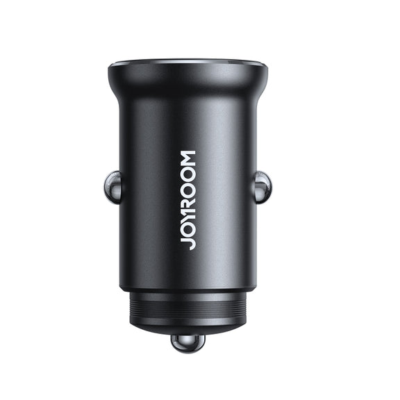 JOYROOM JR-CCN06 30W Dual PD Type-C Mini Metal Car Charger(Black)