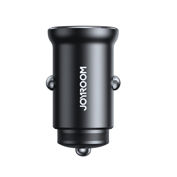 JOYROOM JR-CCN06 30W Dual PD Type-C Mini Metal Car Charger(Black)