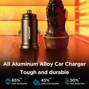 JOYROOM JR-CCN06 30W Dual PD Type-C Mini Metal Car Charger(Black)