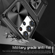 For Samsung Galaxy S23 Ultra 5G Camshield Robot TPU Hybrid PC Phone Case(Black)