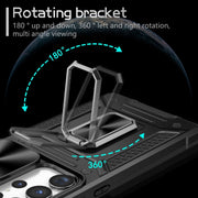 For Samsung Galaxy S23 Ultra 5G Camshield Robot TPU Hybrid PC Phone Case(Black)