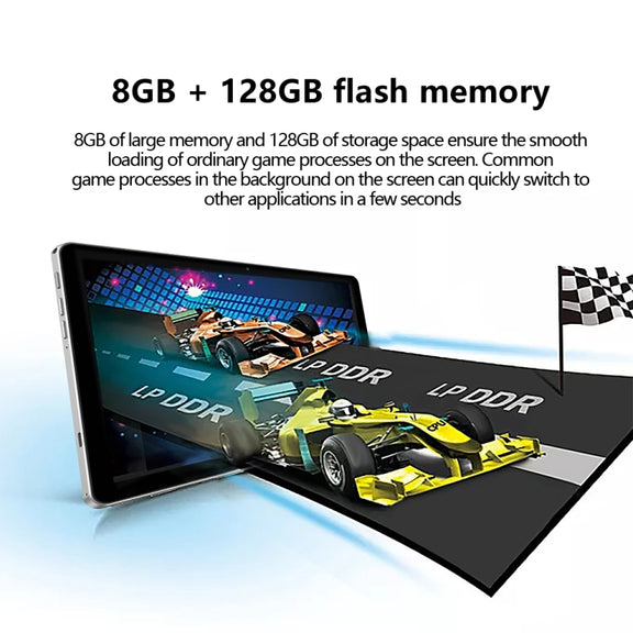BDF P40 4G LTE Tablet PC 10.1 inch, 8GB+128GB, Android 11 MTK6755 Octa Core, Support Dual SIM, EU Plug(Grey)