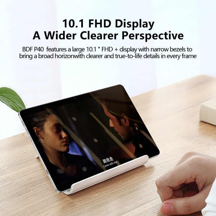 BDF P40 4G LTE Tablet PC 10.1 inch, 8GB+256GB, Android 12 MTK6762 Octa Core, Support Dual SIM, EU Plug(Grey)
