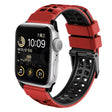 For Apple Watch Series 9 45mm Twill Dual-row Buckle Silicone Watch Band(Red Black) - Watch Bands by PMC TechLife | Online Shopping South Africa | PMC TechLife