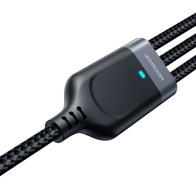 JOYROOM A18 3.5A USB to 8 Pin+USB-C/Type-C+Micro USB 3 in 1 Data Cable, Length:1.2m(Black)