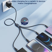 JOYROOM A18 3.5A USB to Dual 8 Pin+USB-C/Type-C+Micro USB 4 in 1 Data Cable, Length: 1.2m(Black)