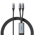JOYROOM A21 100W Type-C to Dual Type-C 2 in 1 Charging Cable, Length: 1.5m(Black) - USB-C & Type-C Cable by JOYROOM | Online Shopping South Africa | PMC TechLife | Buy Now Pay Later Mobicred