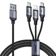 JOYROOM A21 100W USB to 8 Pin+Type-C+Micro USB 3 in 1 Charging Cable, Length: 1.2m(Black) - Multifunction Cable by JOYROOM | Online Shopping South Africa | PMC TechLife | Buy Now Pay Later Mobicred