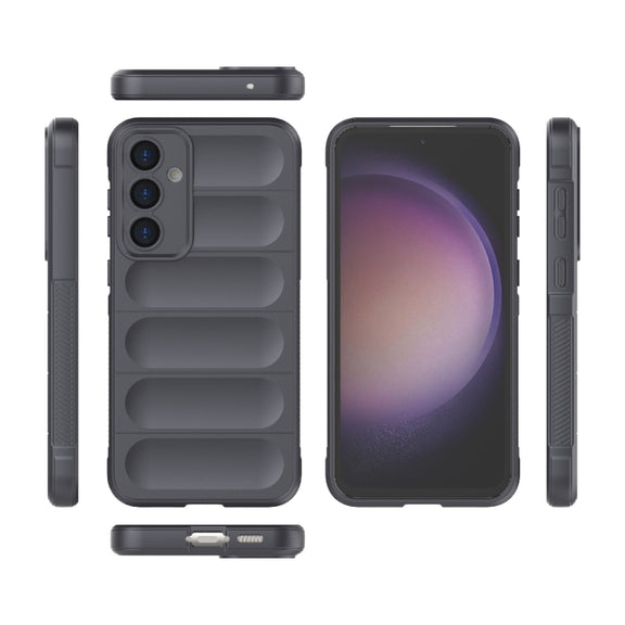 For Samsung Galaxy S23 FE 5G Magic Shield TPU + Flannel Phone Case(Dark Grey)