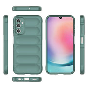 For Samsung Galaxy A25 5G Magic Shield TPU + Flannel Phone Case(Dark Green)