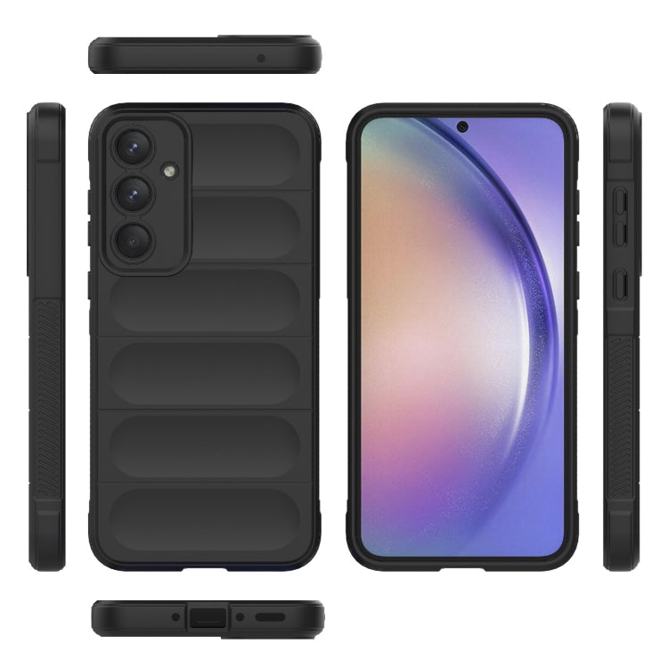 For Samsung Galaxy A35 5G Magic Shield TPU + Flannel Phone Case(Black)