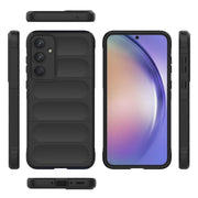 For Samsung Galaxy A35 5G Magic Shield TPU + Flannel Phone Case(Black)