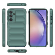 For Samsung Galaxy A35 5G Magic Shield TPU + Flannel Phone Case(Dark Green)