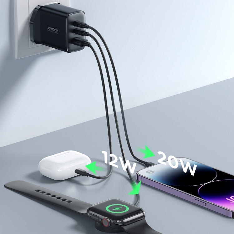 JOYRO0M JR-TCF10 32W Dual USB-C/Type-C+USB Fast Charger, Plug:UK Plug(Black)