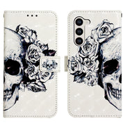 For Samsung Galaxy S24+ 5G 3D Painting Horizontal Flip Leather Phone Case(Skull)