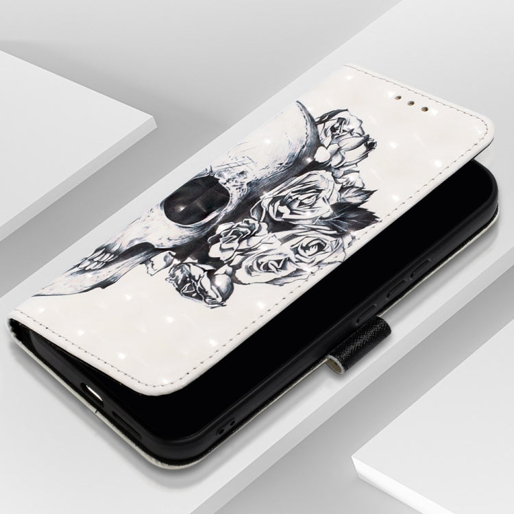 For Samsung Galaxy S24+ 5G 3D Painting Horizontal Flip Leather Phone Case(Skull)