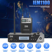 XTUGA  IEM1100 Professional Wireless In Ear Monitor System 1 BodyPacks(UK Plug)
