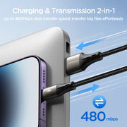 JOYROOM SA25-AC3 3A USB to USB-C/Type-C Fast Charge Data Cable, Length:1.2m(Black)