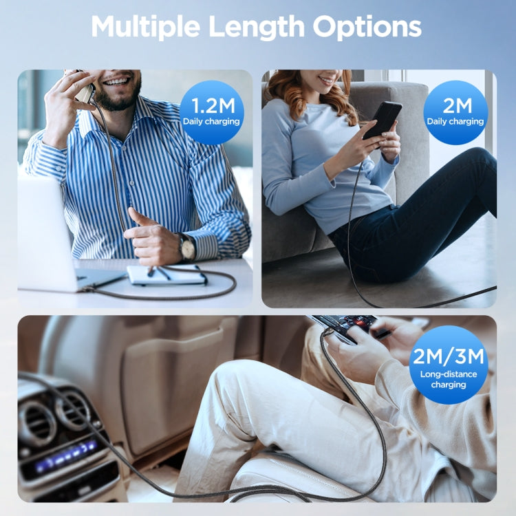 JOYROOM SA25-CC5 100W USB-C/Type-C to USB-C/Type-C Fast Charge Data Cable, Length:3m(Black)