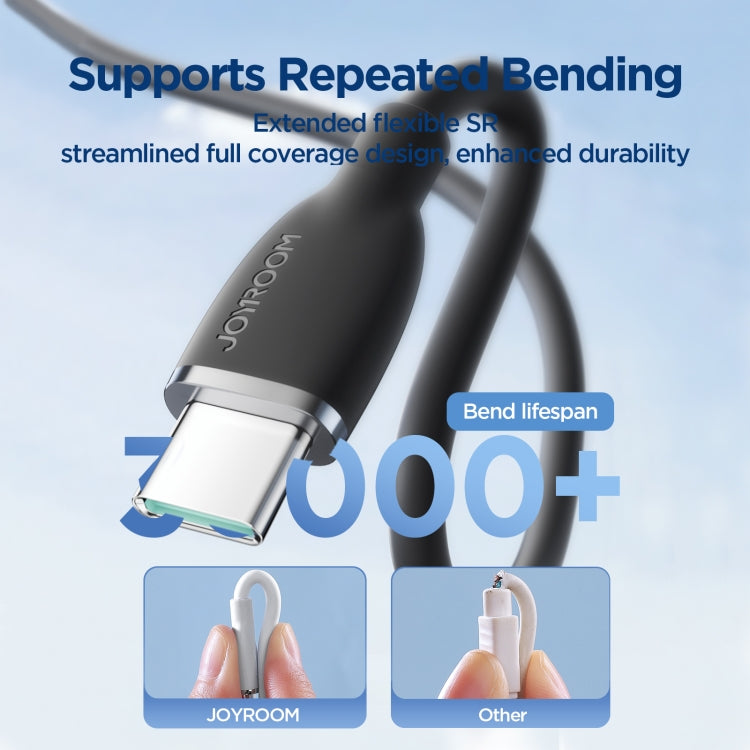 JOYROOM SA29-AC3 3A USB to USB-C/Type-C Liquid Silicone Fast Charging Data Cable, Length: 1.2m(Black)