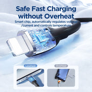 JOYROOM SA29-AL3 3A USB to 8 Pin Liquid Silicone Fast Charging Data Cable, Length: 1.2m(Black)