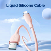 JOYROOM SA29-AL3 3A USB to 8 Pin Liquid Silicone Fast Charging Data Cable, Length: 1.2m(Pink)