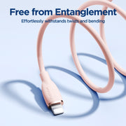 JOYROOM SA29-AL3 3A USB to 8 Pin Liquid Silicone Fast Charging Data Cable, Length: 1.2m(Pink)