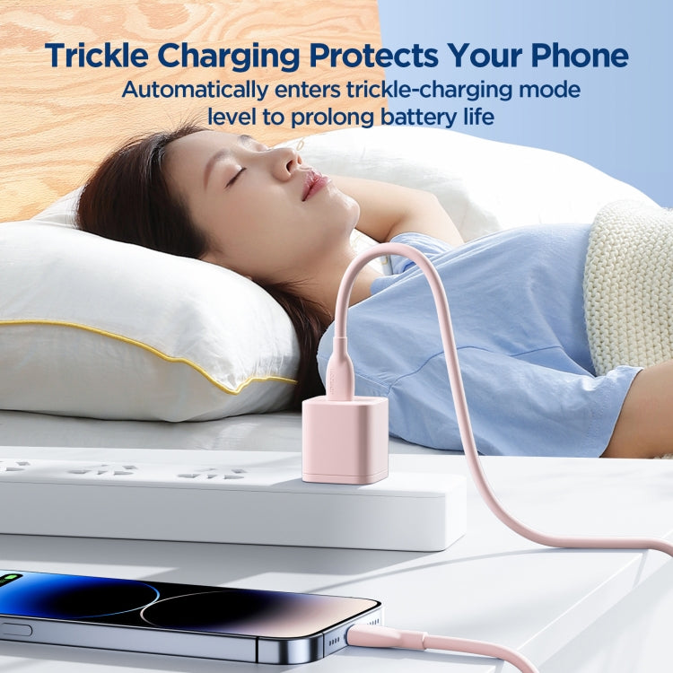 JOYROOM SA29-AL3 3A USB to 8 Pin Liquid Silicone Fast Charging Data Cable, Length: 1.2m(Pink)