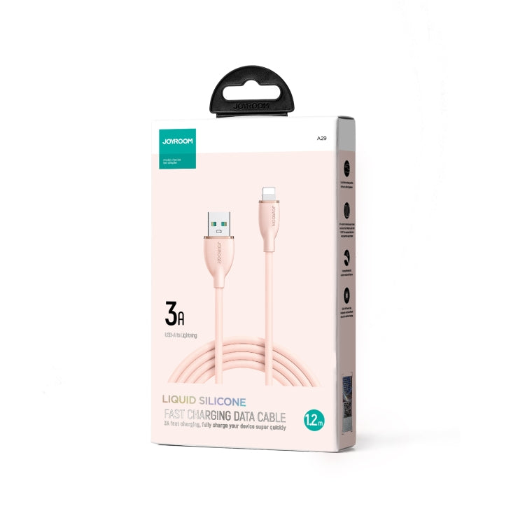 JOYROOM SA29-AL3 3A USB to 8 Pin Liquid Silicone Fast Charging Data Cable, Length: 1.2m(Pink)
