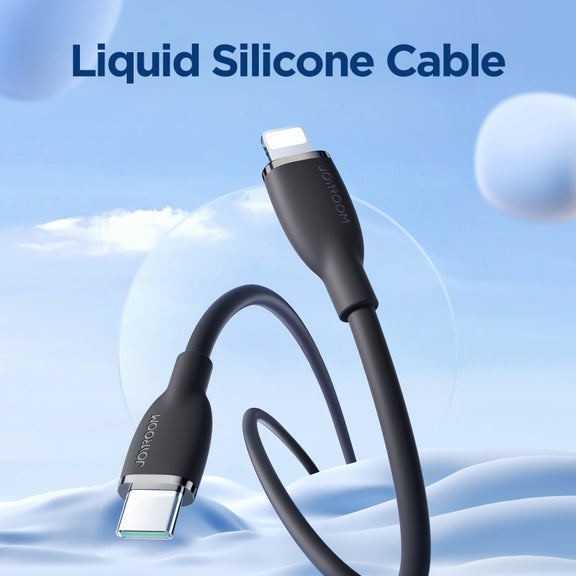 JOYROOM SA29-CL3 30W USB-C/Type-C to 8 Pin Liquid Silicone Fast Charging Data Cable, Length: 1.2m(Black)