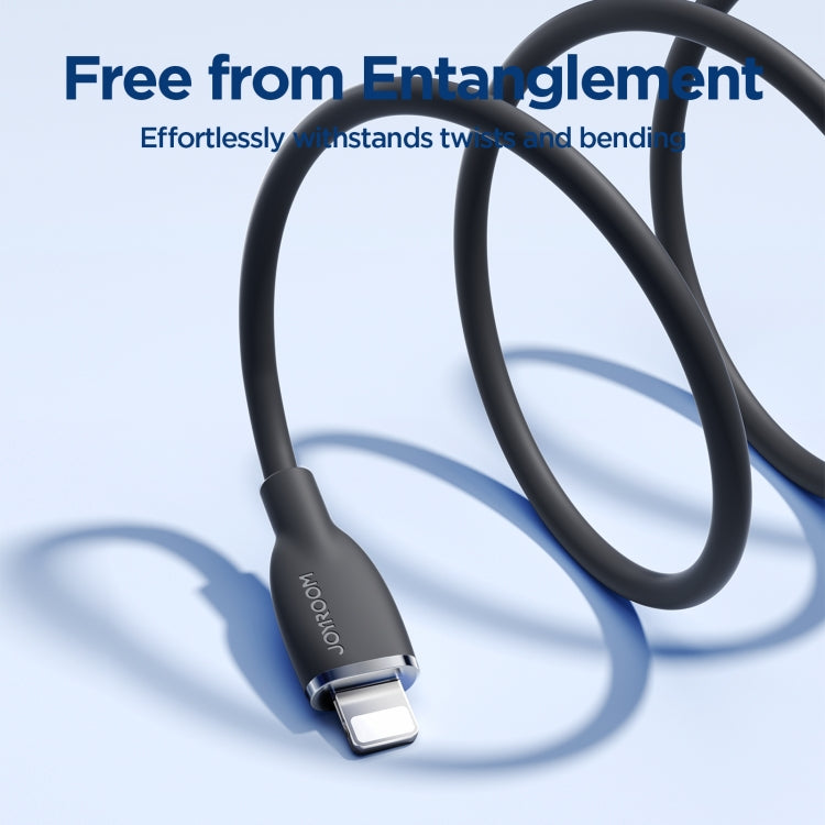 JOYROOM SA29-CL3 30W USB-C/Type-C to 8 Pin Liquid Silicone Fast Charging Data Cable, Length: 1.2m(Black)