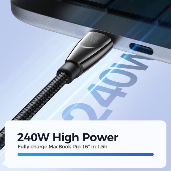 JOYROOM SA31-CC5 240W USB-C/Type-C to USB-C/Type-C Fast Charge Data Cable, Length: 1.2m(Black)