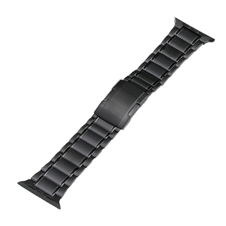 For Apple Watch Series 9 45mm Five Beads Turtle Buckle Titanium Steel Watch Band(Black)