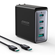 JOYROOM JR-TCG04 100W USB+3 x Type-C GaN Multi-port Charger Set, Specification:US Plug(Black)