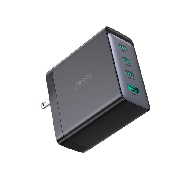JOYROOM JR-TCG04 100W USB+3 x Type-C GaN Multi-port Charger Set, Specification:US Plug(Black)
