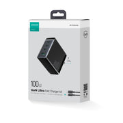 JOYROOM JR-TCG04 100W USB+3 x Type-C GaN Multi-port Charger Set, Specification:US Plug(Black)