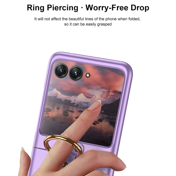 For Motorola Razr 40 Ultra GKK Ultra-thin PC Ring Holder Phone Case(Pink)