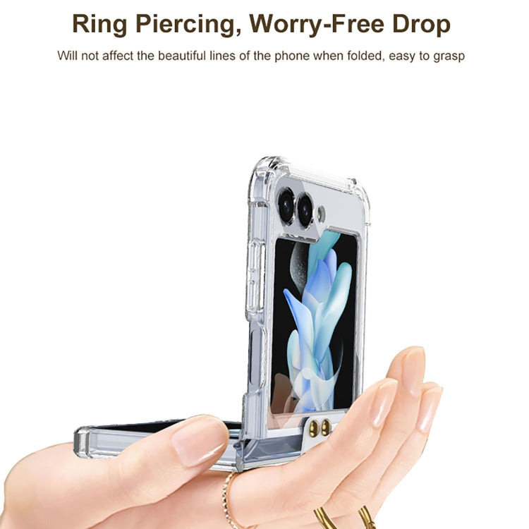 For Samsung Galaxy Z Flip5 GKK MagSafe Airbag Hinge Shockproof Phone Case with Ring Holder(Orange)