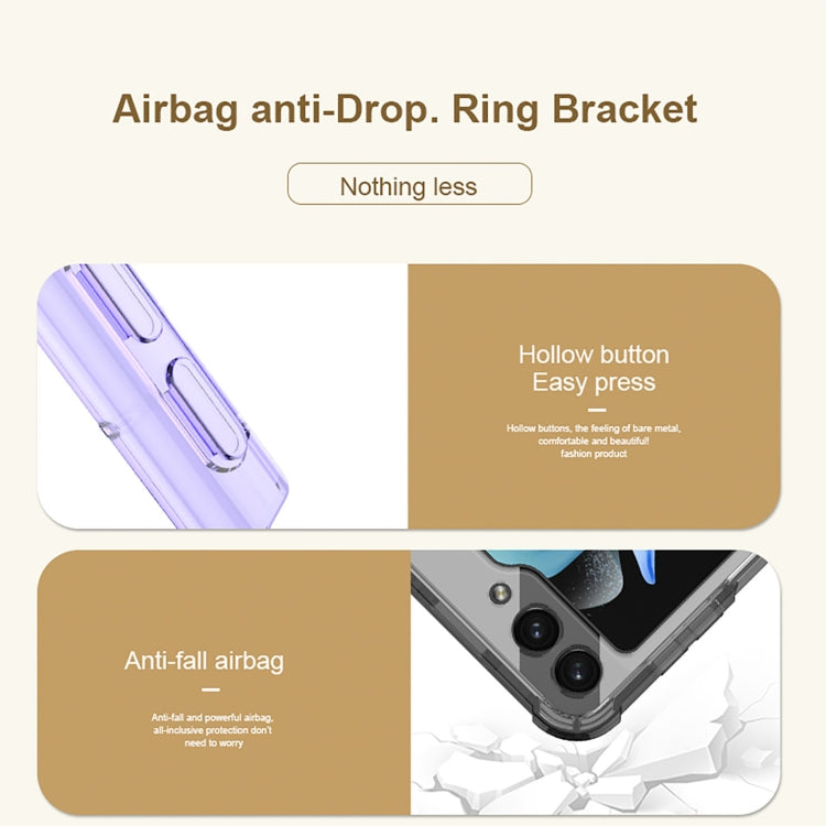 For Samsung Galaxy Z Flip5 GKK MagSafe Airbag Hinge Shockproof Phone Case with Ring Holder(Orange)