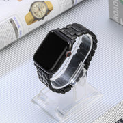 For Apple Watch SE 2023 44mm Five Beads Titanium Steel Watch Band(Black)
