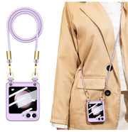 For Samsung Galaxy Z Flip5 GKK Cross-body Ultra-thin PC Phone Case with Strap(Purple)
