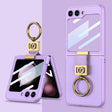 For Samsung Galaxy Z Flip5 GKK Ultra-thin Z Ring Holder Leather Phone Case(Purple) - free shipping - PMC TechLife - Order now!