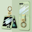 For Samsung Galaxy Z Flip5 GKK Ultra-thin Z Ring Holder Leather Phone Case(Matcha Green) - free shipping - PMC TechLife - Order now!