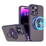 For iPhone 11 Rotating Ring Magnetic Holder Phone Case(Purple)
