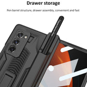 For Samsung Galaxy Z Fold2 GKK Integrated Folding Battle Shell PC Phone Case with Pen Box(Grey)