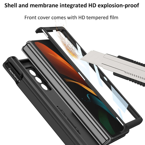For Samsung Galaxy Z Fold2 GKK Integrated Folding Battle Shell PC Phone Case with Pen Box(Grey)