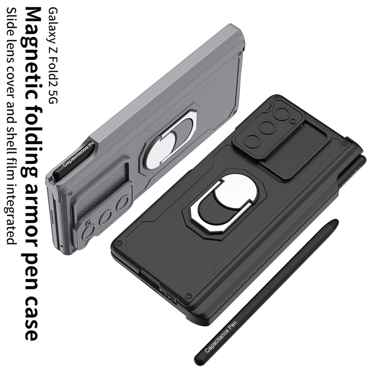 For Samsung Galaxy Z Fold2 GKK Integrated Folding Armored Shell PC Phone Case with Pen Box(Gold)