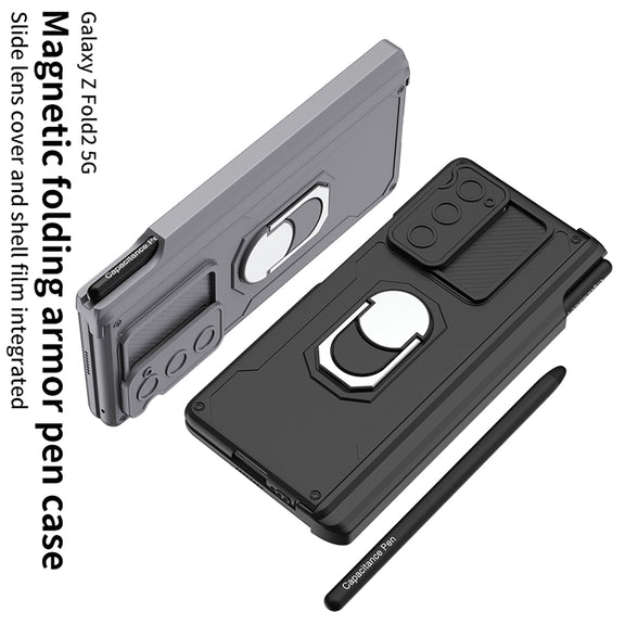 For Samsung Galaxy Z Fold2 GKK Integrated Folding Armored Shell PC Phone Case with Pen Box(Gold)