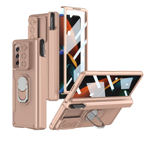 For Samsung Galaxy Z Fold2 GKK Integrated Folding Armored Shell PC Phone Case with Pen Box(Gold)